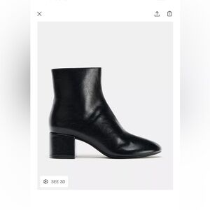 Zara Black Leather Ankle Booties